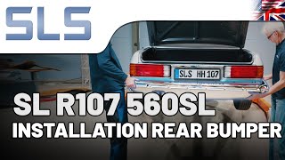 Mercedes R107 560 SL: Montaż europejskiego zderzaka tylnego w aucie