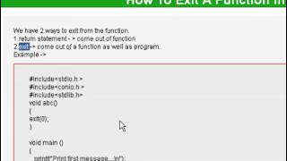 How to exit a function in C