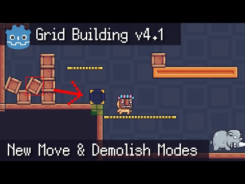 Grid Building v4.1: Move and Demolish Objects During Gameplay - Plugin Demo & Guide for Godot 4.3+