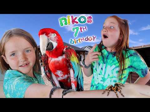 HOLDiNG CRAZY ANiMALS at NiKOS 7th BDAY!!  Adley helps me Surprise Niko with dangerous snakes & bugs