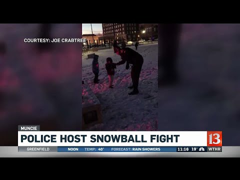 Muncie Police Host Snowball Fight
