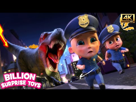 Dino Attack in the City🦖🚨Police Save the Day | Kids Cartoon Police Stories [4k]