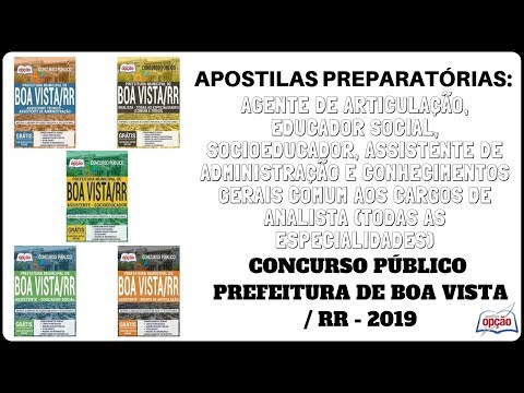 Apostilas Diversos Cargos - Concurso Prefeitura de Boa Vista / RR - 2019 (Apostilas Opção)