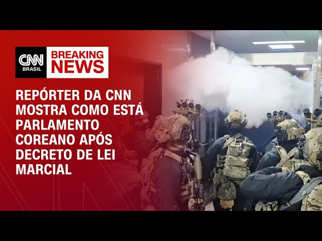 Repórter da CNN mostra como está Parlamento coreano após decreto de lei Marcial | BASTIDORES CNN