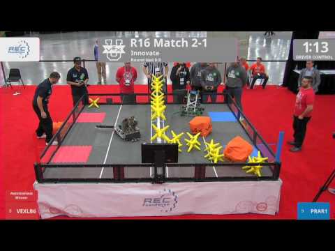 2017 VEXU Innovate R16 2-1 - VEXLB6 vs PRAR1 - 14 to 28