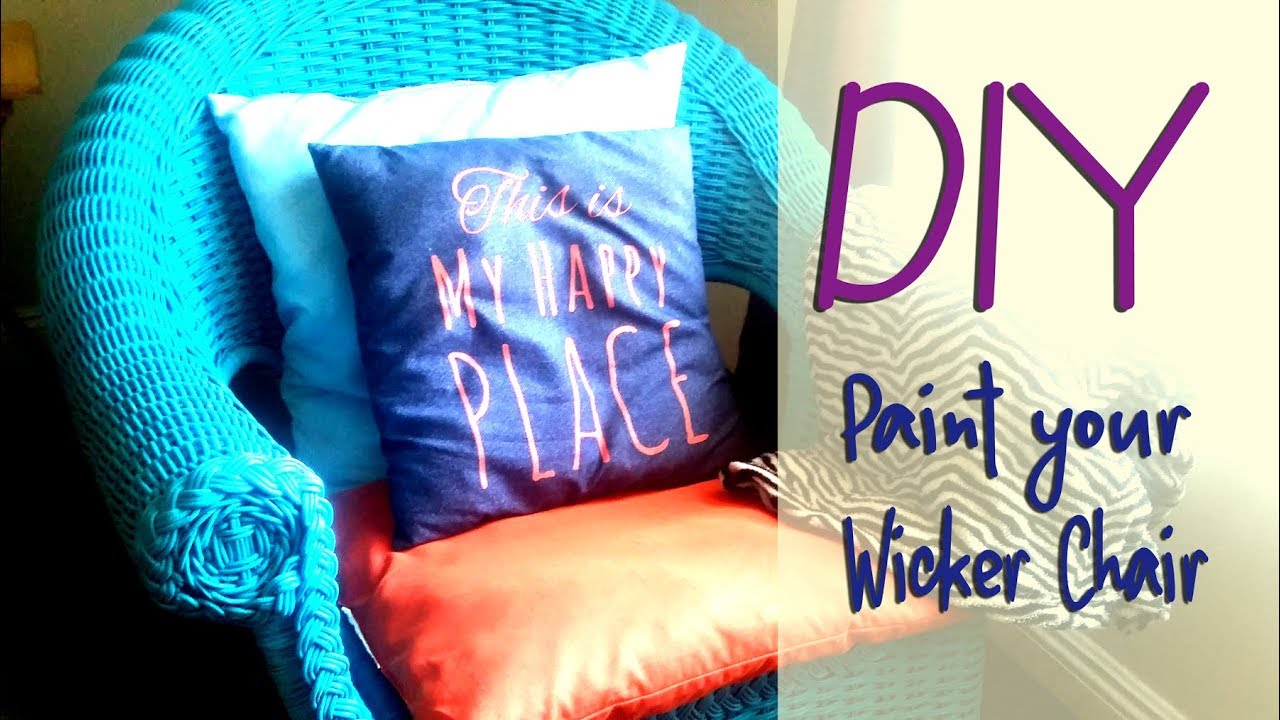 DIY How to paint a wicker chair step by step ,chair makeover,ازاى تجدد الموبيليا  القديمة