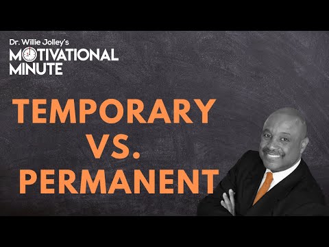 Dr. Willie Jolley's Motivational Minute - Temporary Discomfort Is Better Than Permanent Pain