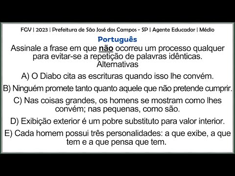 Questão Português 32 - FGV - Coesão Referencial