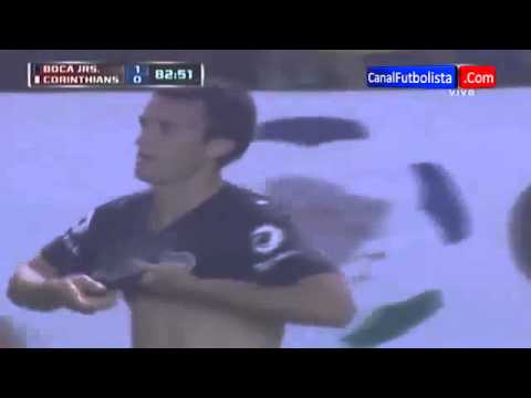 Increible celebración de gol anulado de Ledesma y expulsión   Boca 1 0 Corinthians 2013