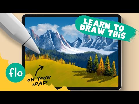 Anyone Can Draw This MOUNTAIN LANDSCAPE in PROCREATE