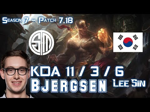 TSM Bjergsen LEE SIN vs JARVAN IV Jungle - Patch 7.18 KR Ranked