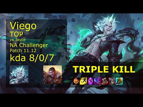 Viego Top vs Jayce - NA Challenger 8/0/7 Patch 11.12 Gameplay