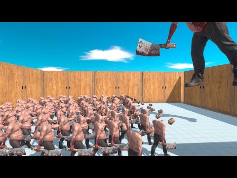 100 Mini Headless Hulk VS 1Giant Strong Headless Hulk ARBS | Animal Revolt Battle Simulator