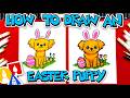 How To Draw An Easter Puppy Golden Retriever