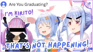 Pekora Denies GRADUATION Rumors! Aqua Is KIRITO!? 😭😂 | Hololive Clip