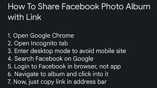 How To Share Facebook Photo Album with Link on Mobile or PC