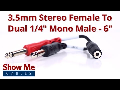 3.5mm Stereo Female To Dual 1/4" Mono Male Adapter #27-140-039