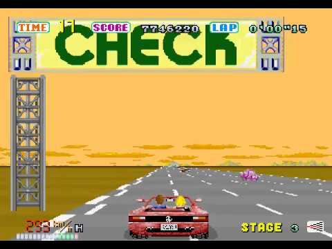 Outrun playthrough route D listening to OutRax