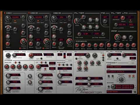 Predator VST synthesizer (Rob Papen) - Preview of 176 sound patches (Classic Synth Bank)