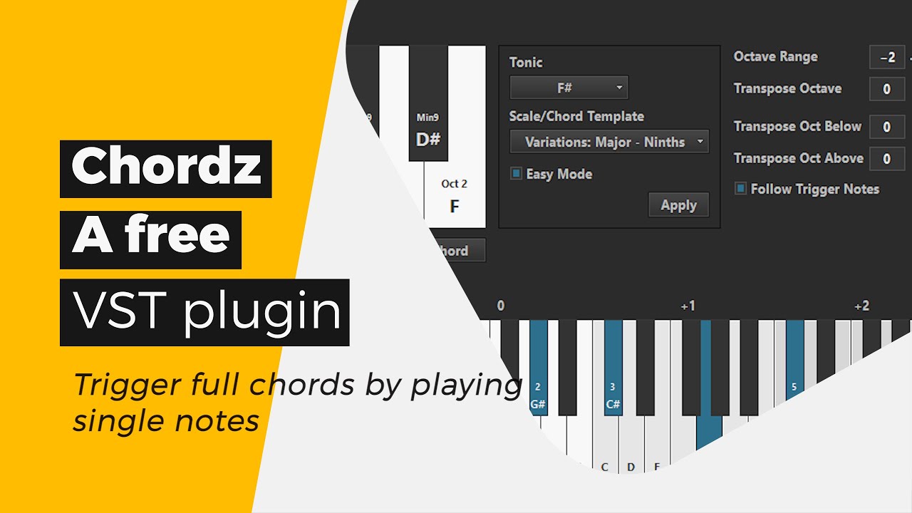 Chordz - A VST Free Plugin - Trigger full chords by playing single notes