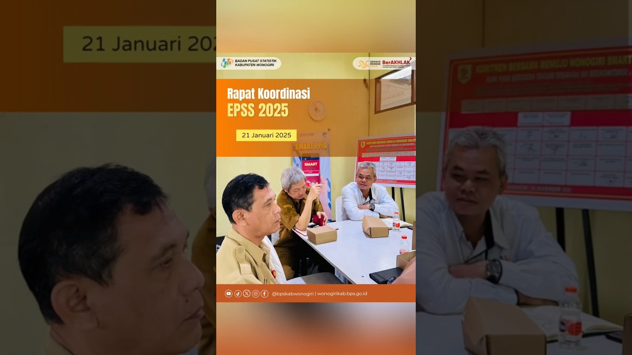 BPS, Bapperida & Kominfo Kab Wonogiri dalam Rapat Koord Penyelenggaraan #StatistikSektoral #EPSS2025