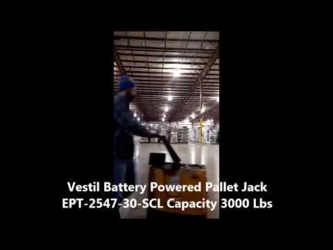 Vestil Battery Powered Pallet Jack EPT 2547 30 SCL Capacity 3000 Lbs