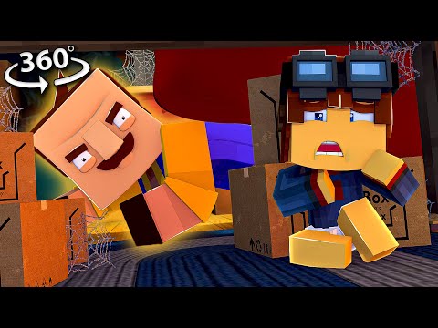 Can YOU Escape the NEIGHBOR in 360/VR?! - Minecraft VR