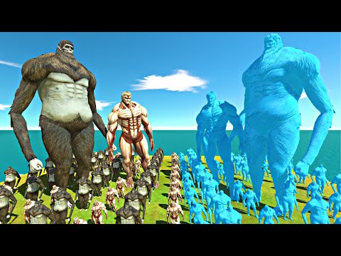 Beast Titan + Armored Titan vs Ice Itself - Animal Revolt Battle Simulator