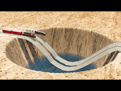 Impossible Weird Wave Rail Tracks Vs Trains Crossing - BeamNG.Drive