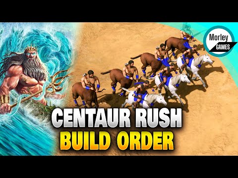 Age Of Mythology Retold Build Order: POWERFUL Centaur Rush with Poseidon