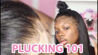 HOW TO PLUCK YOUR LACE FRONTAL WIG | BEAUTYANDMARIE
