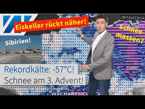 Rekordkälte um -57 °C! Sibirische Kälte rutscht nach Deutschland! Schnee am 3. Advent! Eis-Dezember!