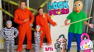 Baldi&#39;s Basics in Real Life Escape Room!!! 7 Lock Stars Toy Scavenger Hunt &amp; New Fingerling BFFs!