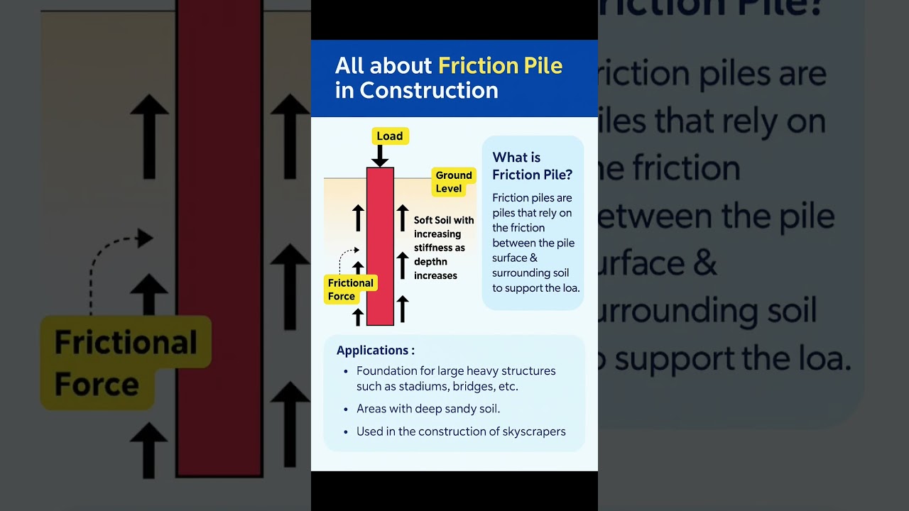Friction Pile in #Construction | #Shorts #CivilEngineering