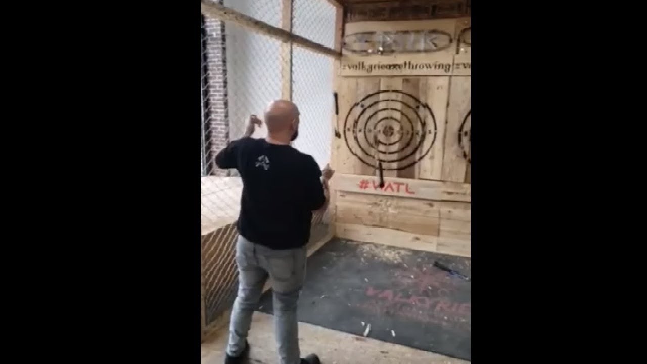 Double Axe Throwing- Amazing Trick Shot