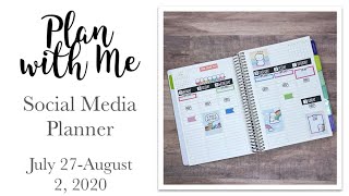 Plan with Me | Social Media Planner | July 27-Aug 2, 2020 | #plumpaper A5