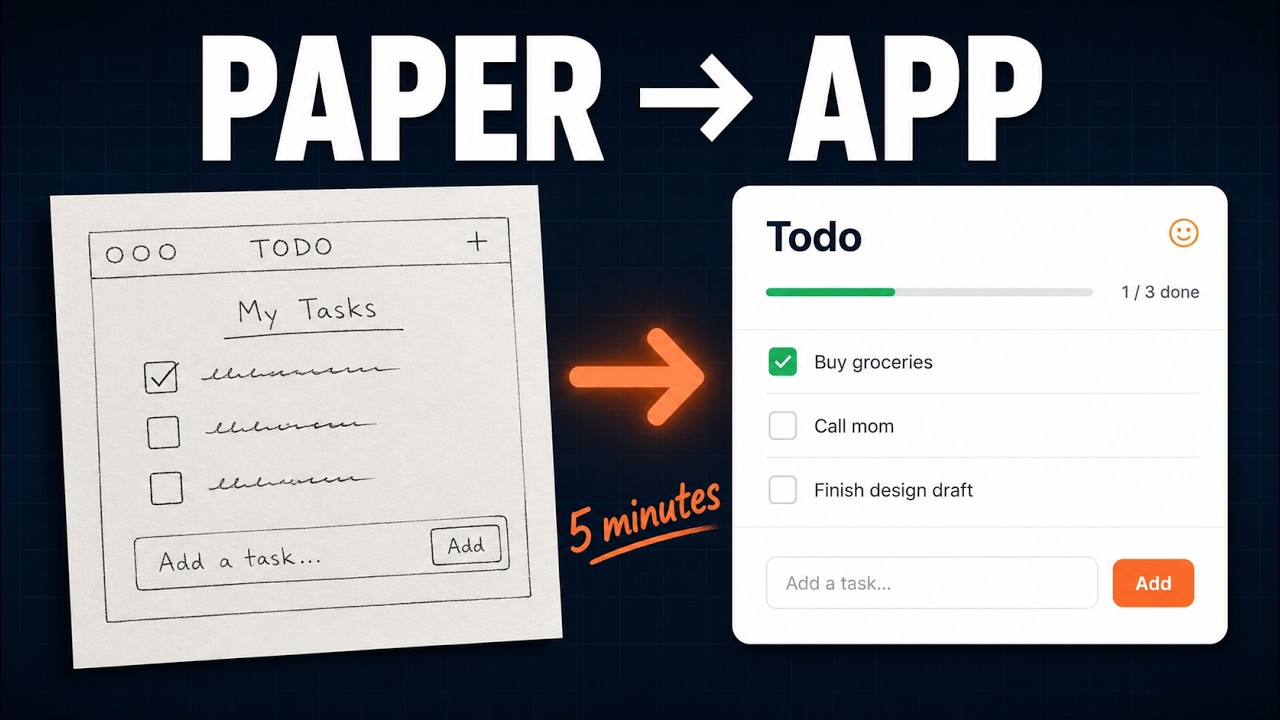 Paper sketch to working web app, Claude Code sketch-to-app tutorial