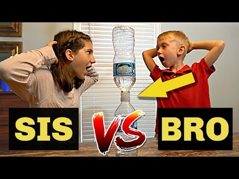SIS VS BRO Bottle Flipping Challenge|Colin Amazing