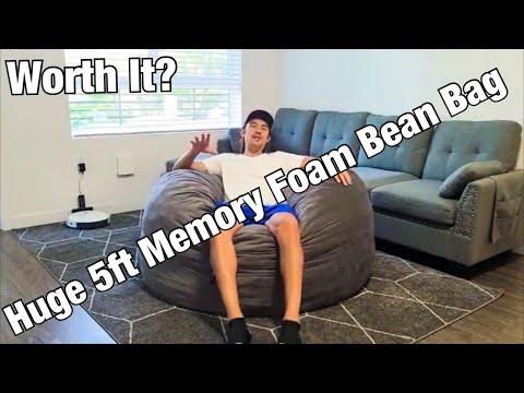 HUGE 5ft "Sofa Sack" Memory Foam Bean Bag Chair Review (Kids & Adults)