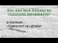 Download Katangian At Bahagi Ng Tekstong Impormatib Aralin 4 Ika 1 Bahagi Shs Pagbasa Pagsulat Ng Teksto Mp3 Song