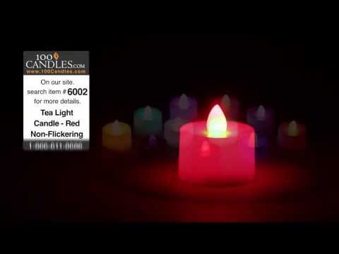 Red Non-Flicker Battery Tea Lights by intelliFLAME