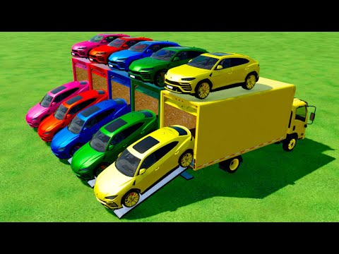 LOAD AND TRANSPORTING LAMBORGHINI URUS WITH ISUZU TRUCKS - Farming Simulator 22