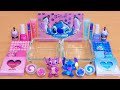 Pink Vs Blue Angel Vs Stitch Mixing Makeup Eyeshadow Into Slime ASMR