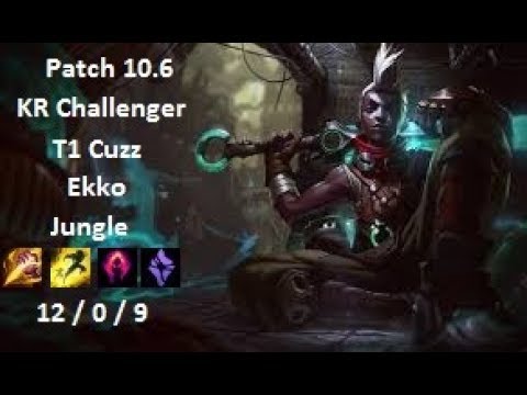 T1 Cuzz - Ekko Jungle vs Gragas - KR Challenger 779 LP - Patch 10.6