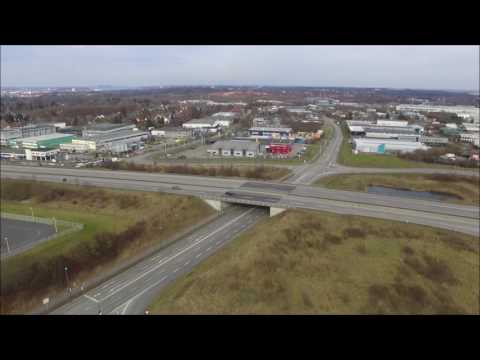Deutschland - Stadt Kiel Bundesstraße B404 Panorama Videos aus der Höhe - footage aus Germany