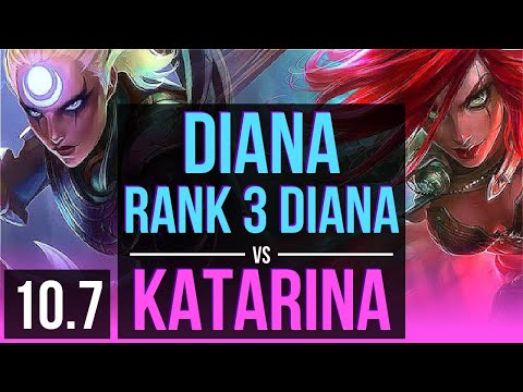 DIANA vs KATARINA (MID) | Rank 3 Diana, 73% winrate | NA Challenger | v10.7