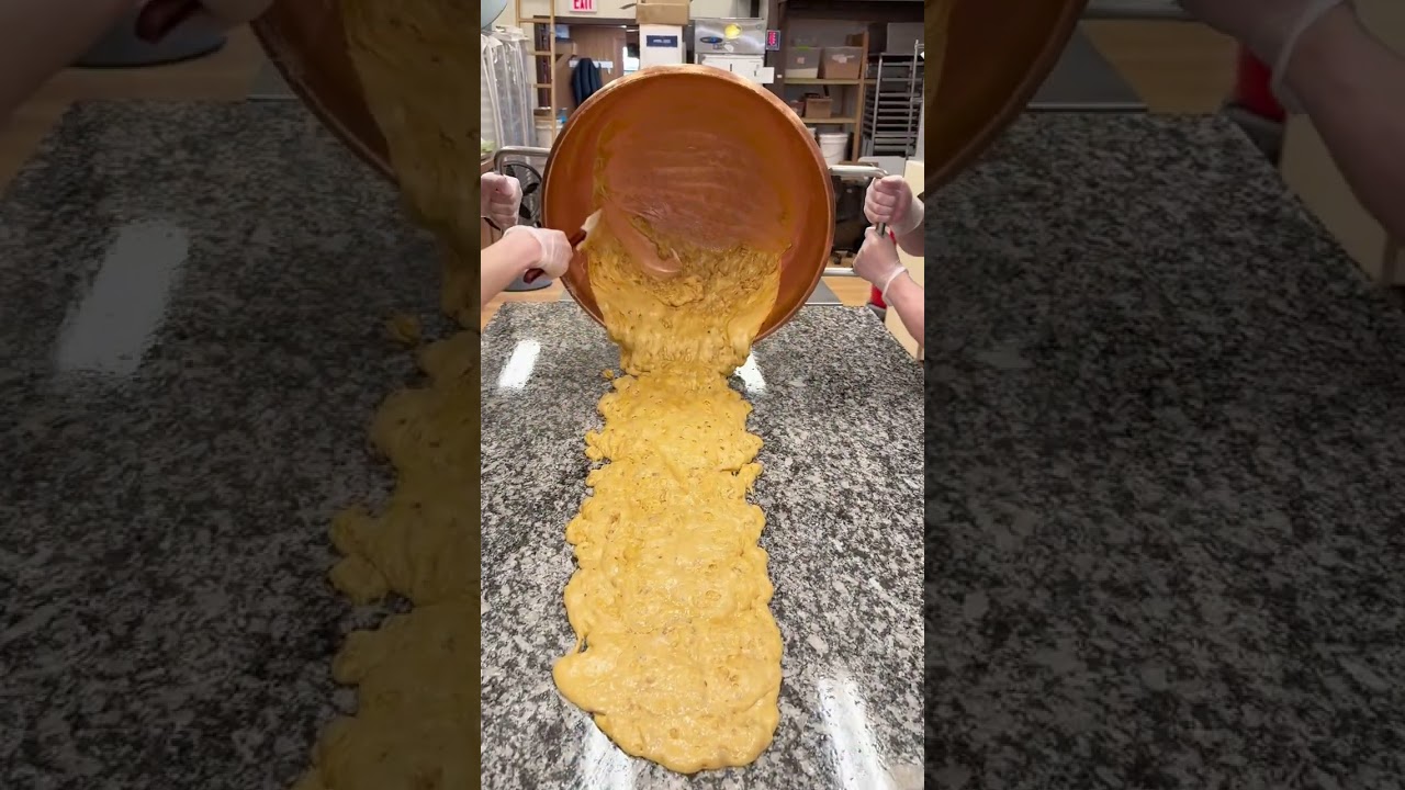 Golden, buttery peanut brittle poured, stretched, and broken by hand—then packaged right here in