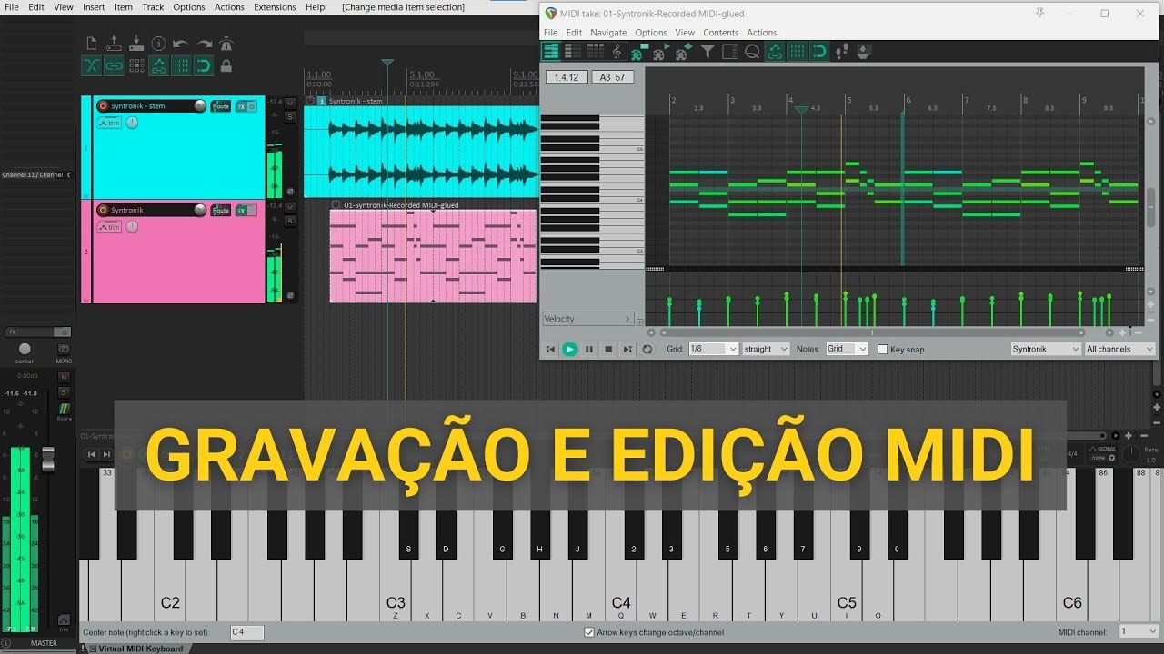 APRENDA AS FUNÇÕES BÁSICAS PARA GRAVAR E EDITAR MIDI NO REAPER