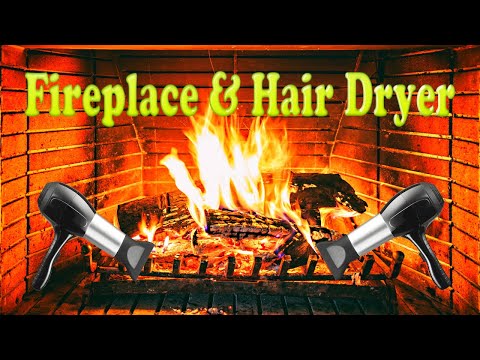 Crackling Fireplace Sounds With Blow Dryer [Fireplace Hair Dryer] White Noise Sound For Sleeping