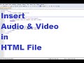 How to Insert Audio and Video in HTML File (HTML Audio and Video Tag)